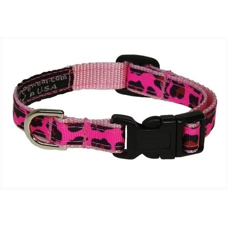 FLY FREE ZONE,INC. Leopard Dog Collar; Pink - Extra Small FL944013